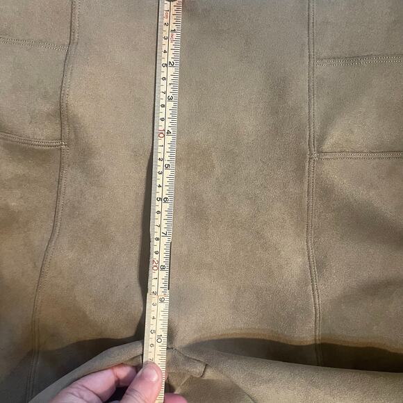 SPANX Faux Suede Rich Caramel High Waisted Leggings Size XL - Picture 6 of 13